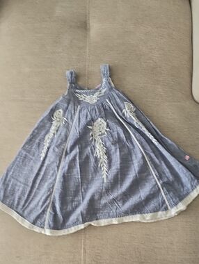 Cutey Couture Blue Embroidered Sleeveless Tunic Dress 5/6